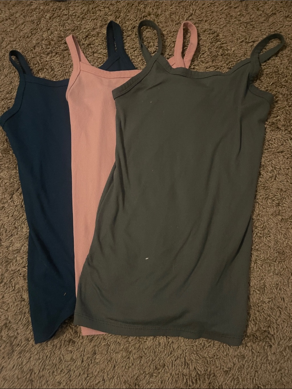 No Boundaries Ribbed Camisole Trio — Olive, Blush, Navy